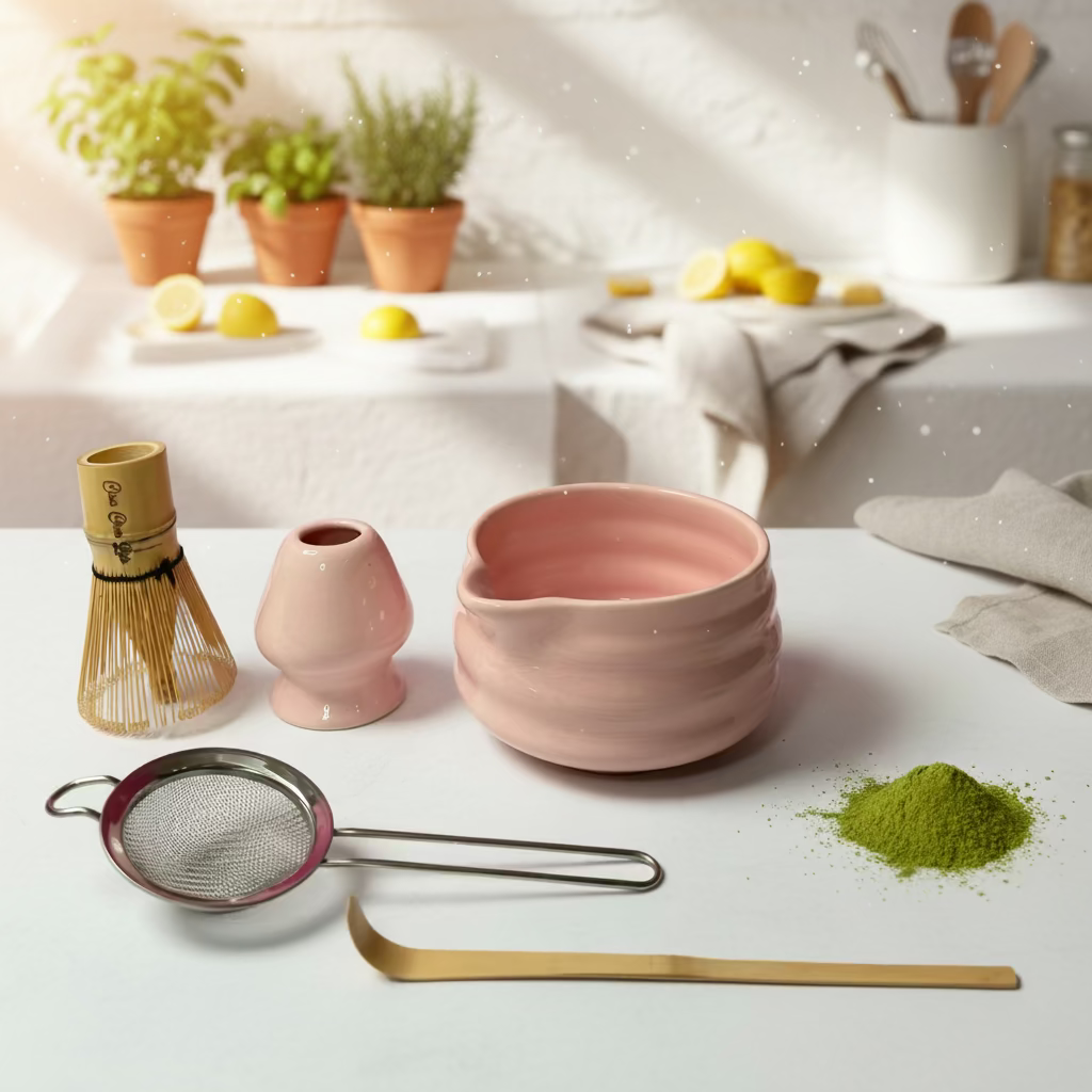 ChaChaLab - Matcha Tea Preparation Tool Set (5pcs) - Mint Green (Chawan / Bowl 500 ml)