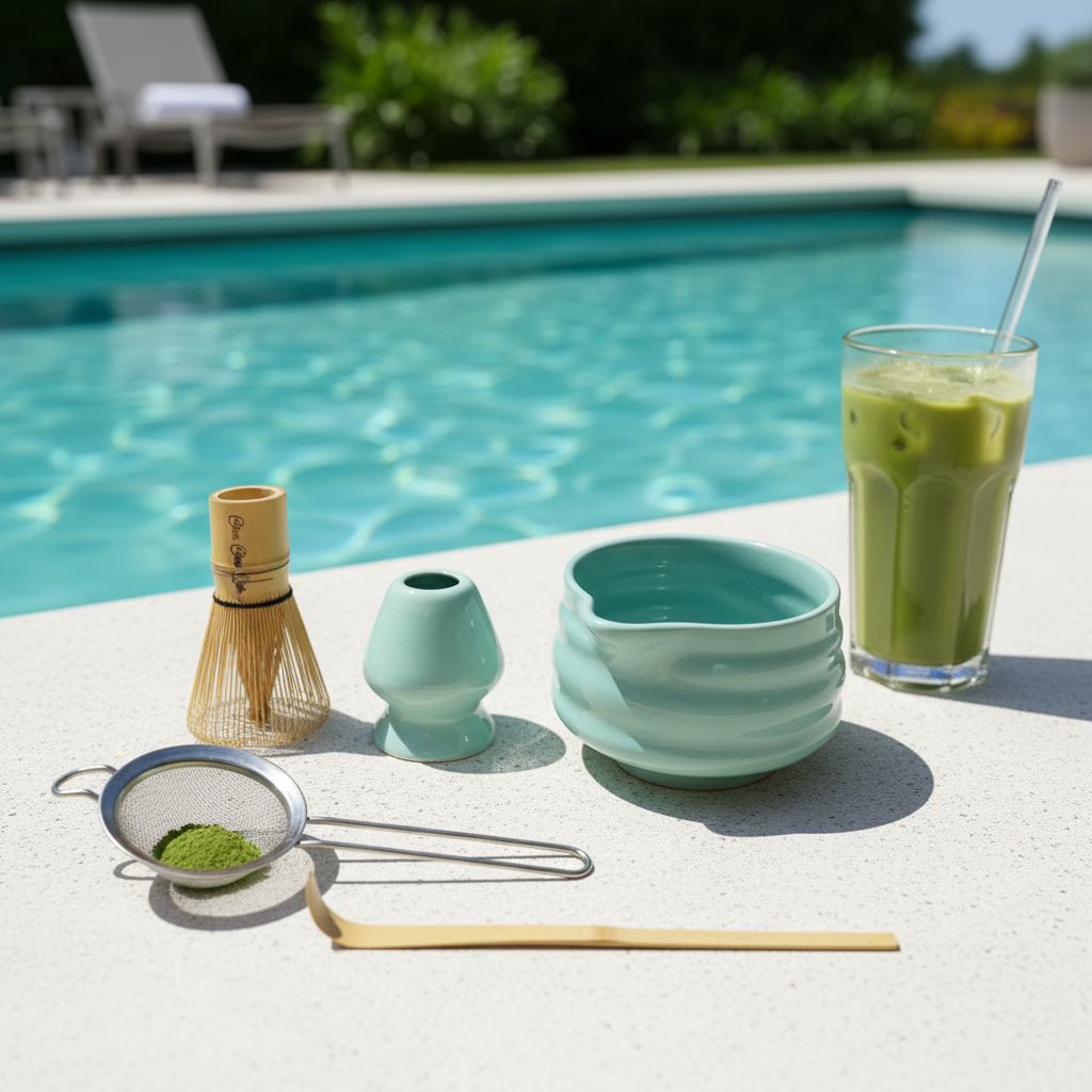 ChaChaLab - Matcha Tea Preparation Tool Set (5pcs) - Mint Green (Chawan / Bowl 500 ml)