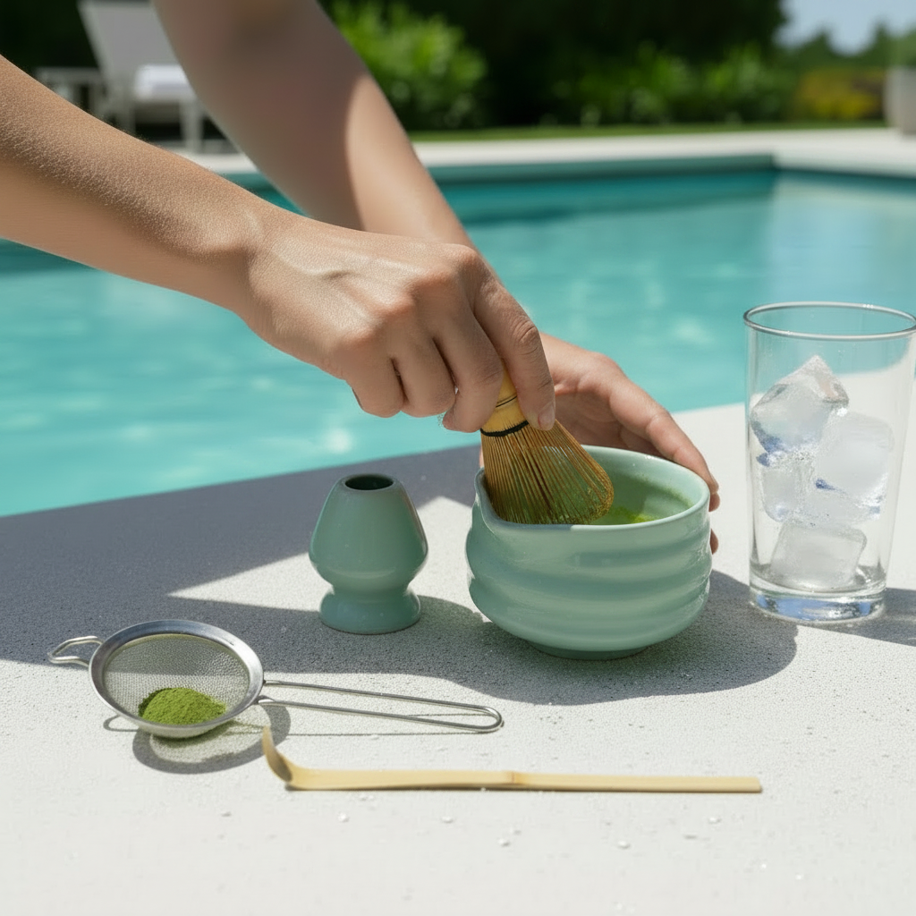 ChaChaLab - Matcha Tea Preparation Tool Set (5pcs) - Mint Green (Chawan / Bowl 500 ml)