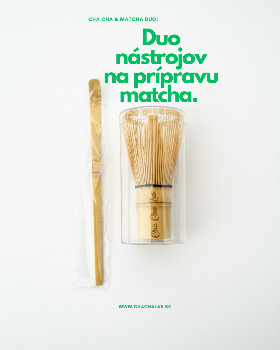 ChaChaLab - Duo nástrojov na prípravu tvojho matcha čaju (2 ks)